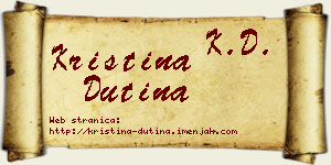 Kristina Dutina vizit kartica